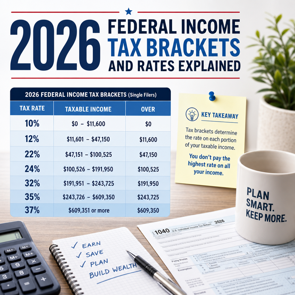 2026 federal income tax brackets and rates explained with key takeaways and financial planning tips