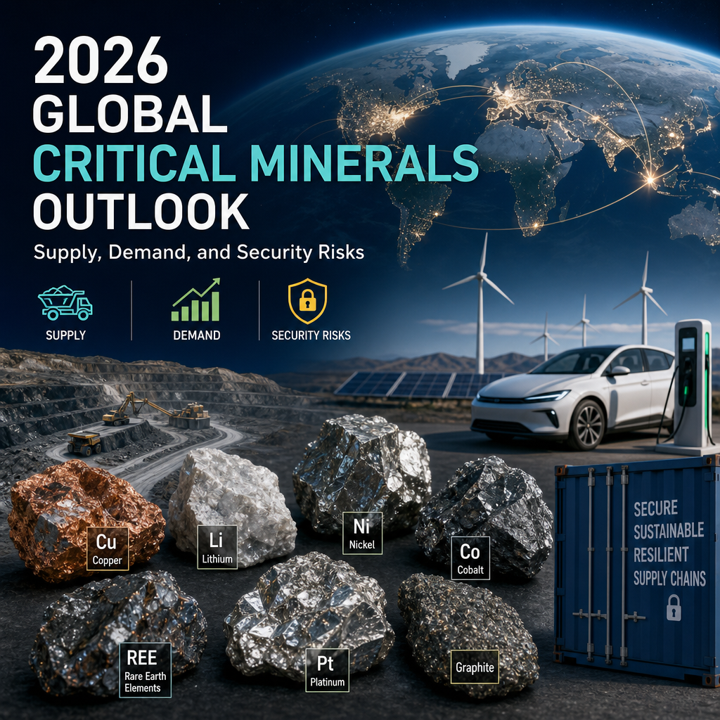 Global critical minerals outlook showing supply, demand, and security risks for key minerals in 2026