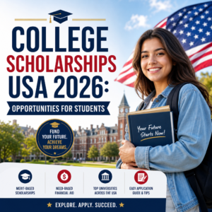 College scholarships USA 2026 guide with merit-based aid and easy application tips for students