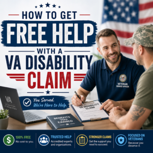 Veteran getting free help with a VA disability claim from a service officer