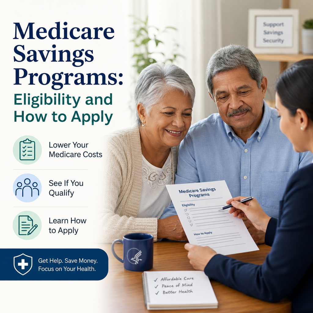 Senior couple consulting with an advisor about Medicare Savings Programs eligibility and application